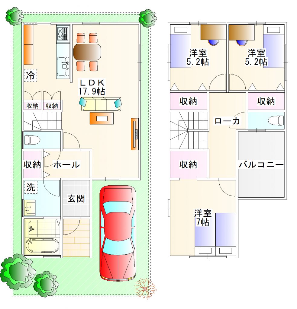 リブテラス藤阪東町の平面図