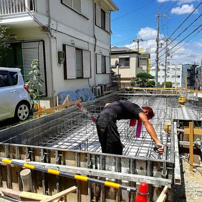 枚方市藤阪東町4丁目の家の基礎工事